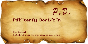 Péterfy Dorián névjegykártya